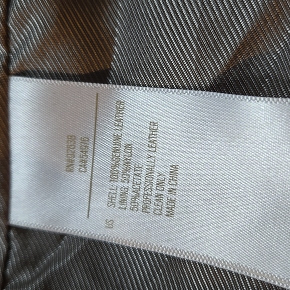 Fossil Real Leather Jacket Brown Moto Belted Retro Vintage Zipper - Picture 5 of 5